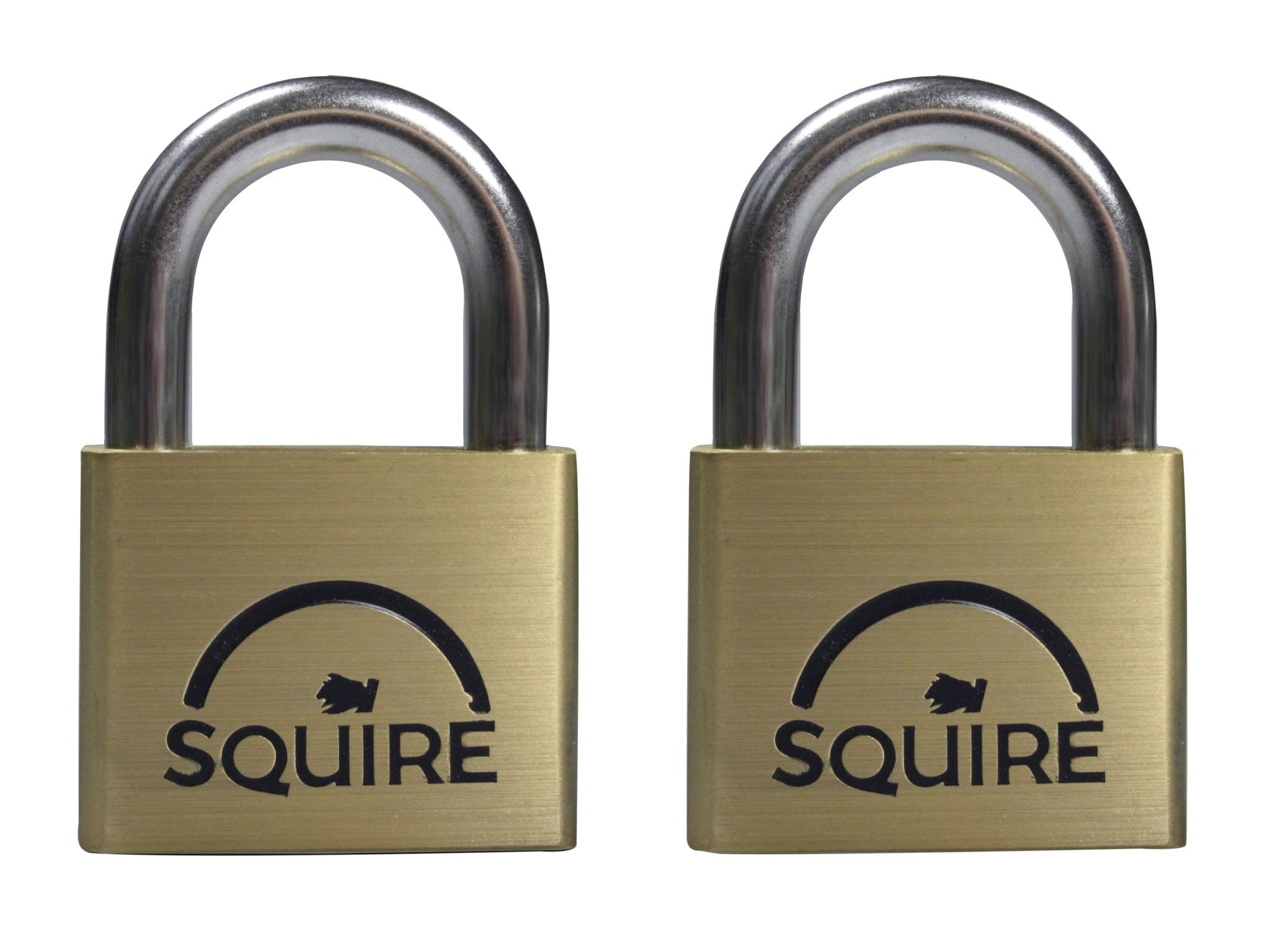 Henry Squire LN5 KA Lion Premium Solid Brass Padlocks, Twin Pack