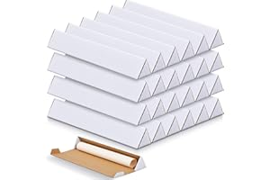 Tatuo Pack of 50 Triangle Mailing Tubes 18.25" L x 3" w x 3" h Corrugated Cardboard Tubes, Oyster White, for Protecting, Shipping, Mailing and Storage of Blueprints, Artwork, Crafts, Long Art Holder