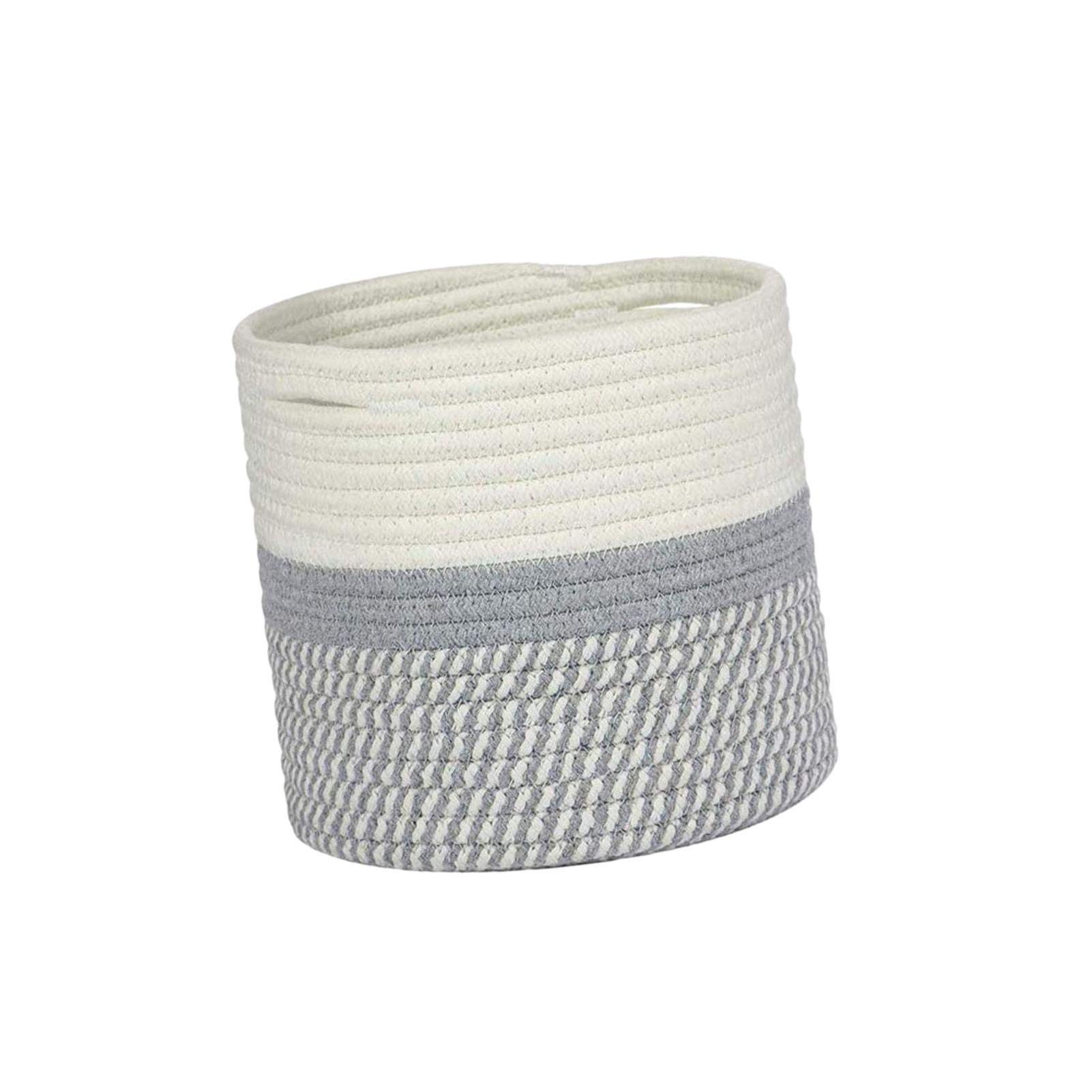 Woven Cotton Rope Plant Basket For 20CM/30CM Flower Pot Floor Indoor Planters, Storage Basket Organizer Modern Home Décor Planter, Reinforce Cotton Rope Baby Laundry Basket Toy Storage Organiser