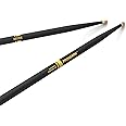 Promark ActiveGrip Drum Sticks - Rebound 2B Drumsticks - For Secure, Comfortable Grip - Gets Tackier As Your Hands Sweat - Hickory Wood - Acorn Tip, Black, One Pair