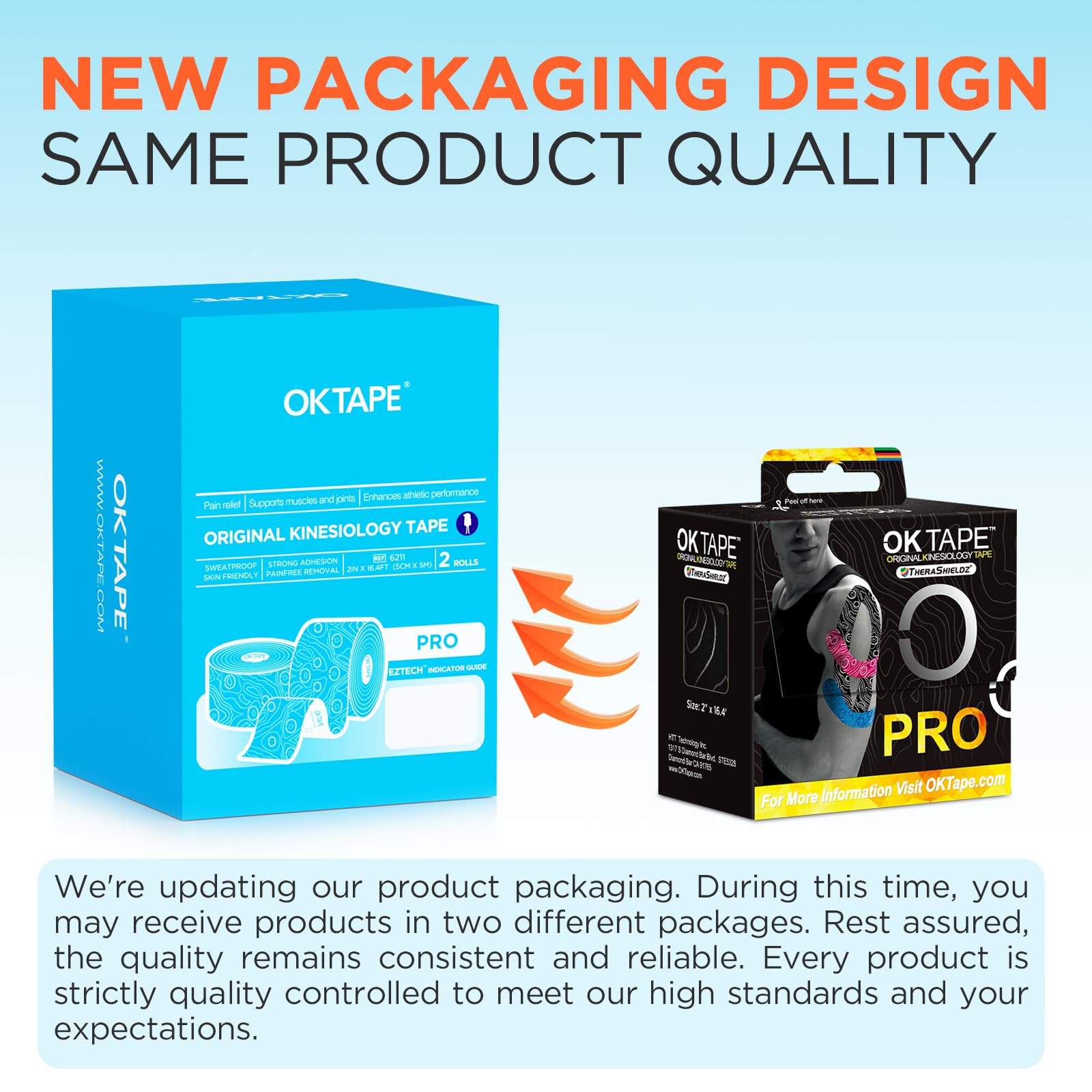 OK TAPE PRO Kinesiology Tape, 2inch x Long Roll 16ft Free Cut Tape, Elastic Athletic Tape Therapeutic Latex Free, 2 Rolls Beige+Beige