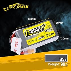 TATTU R-Line 850mAh 14.8V 95C 4S LiPo Battery Pack