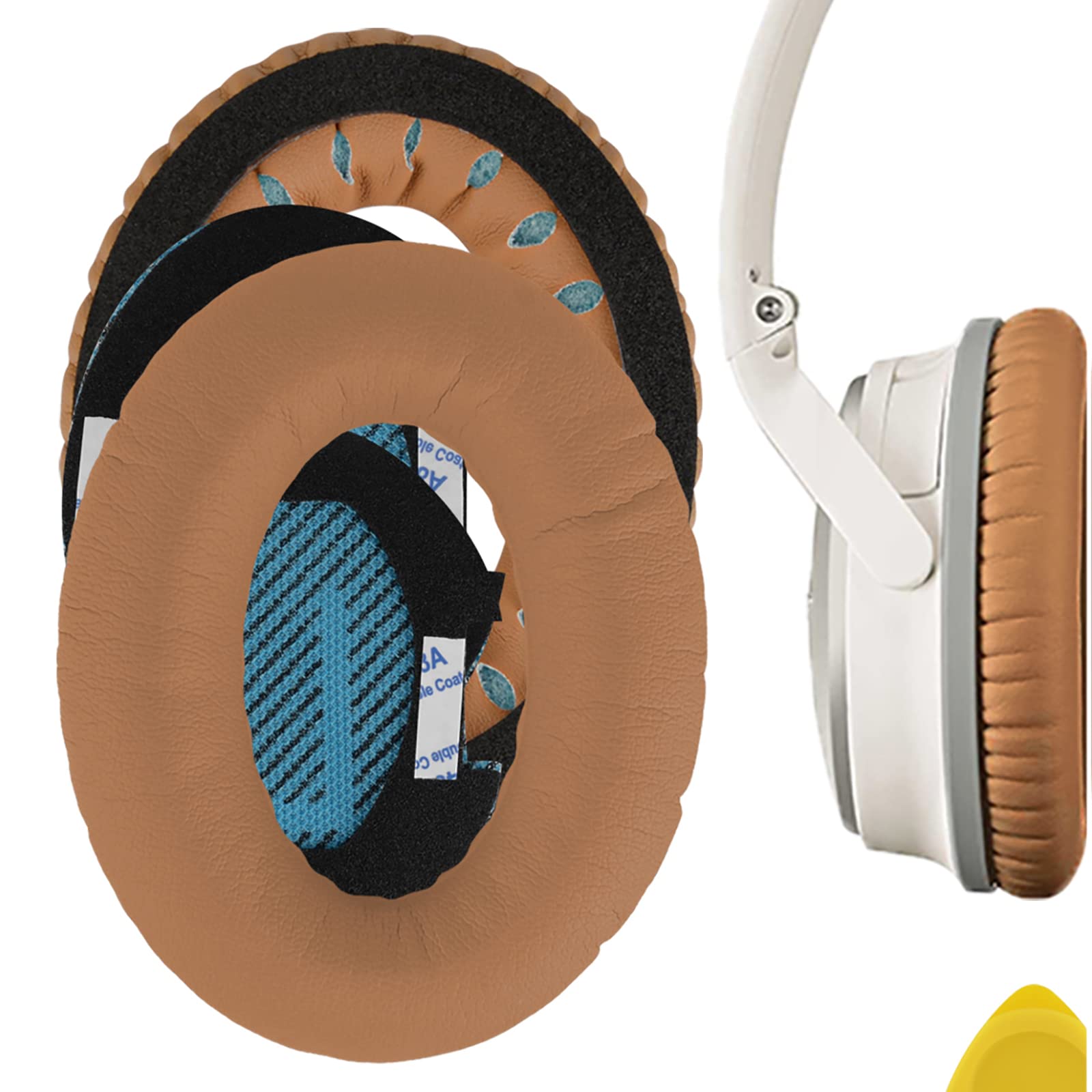 Geekria Replacement Ear Pads Compatible with Bose QuietComfort 25, QC25, SoundLink Around Ear Headphones, Ear Cushions (Khaki)