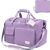 Flintronic Foldable Travel Duffel Wet Dry Separation Purple 48x27x28cm