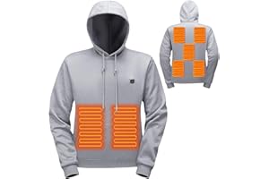 Thatrich Heated Hoodie for Men Women Heating Sweatshirt Unisex USB Electric Outdoor Warm Jacket Fleece Pullover Sweatshirts