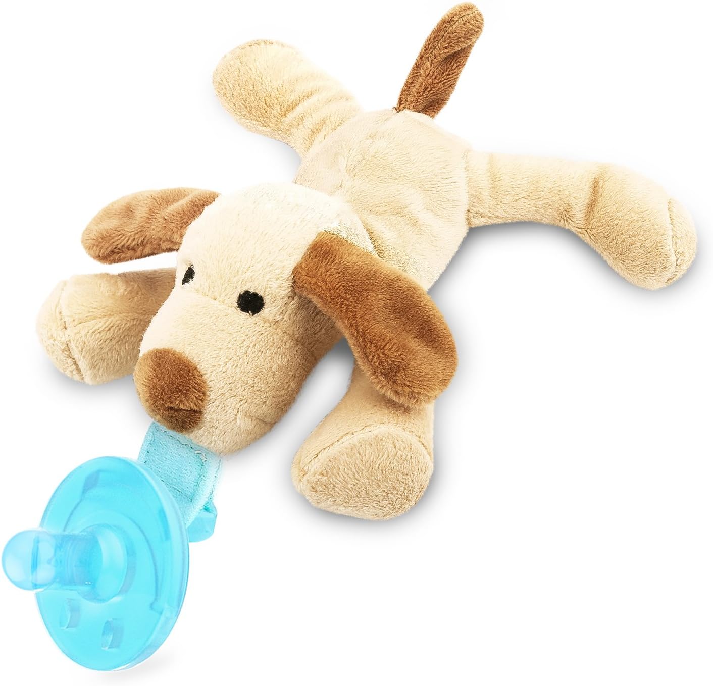 Zooawa Baby Pacifier, Dog Pacifier Holder with Detachable Plush Stuffed