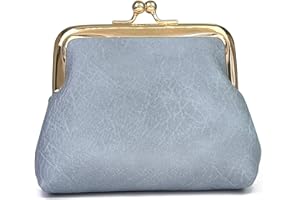 Lavogel Coin Purse, Kiss Lock Coin Purse for Women, Large Capacity Coin Pouch,Vintage Change Purse Cute Car Coin Holder for Women (1-Blue)
