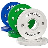 Rendpas Olympic Rubber Grip Weight Plates, 2-Inch Barbell Set for Home Gym | Solid Iron Core, Rubber Coated, 3-Hole Grip, 2-Inch Bar Compatible, 1.25LB-260LB Weight Options