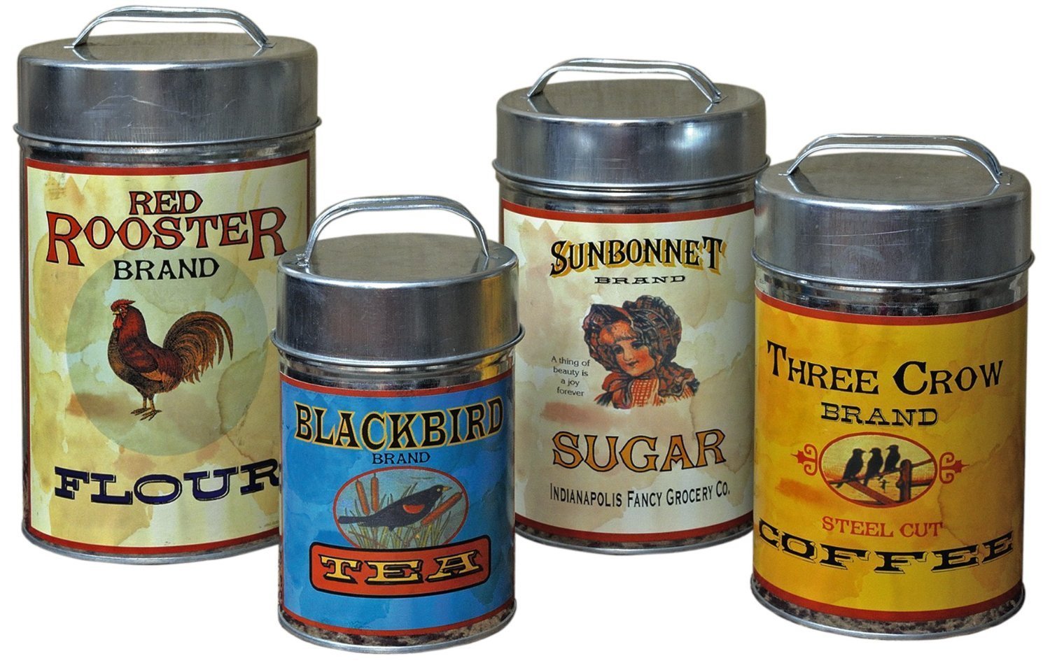 Amazon.com: Vintage Canisters: Sugar, Flour, Coffee, Tea: Kitchen ...