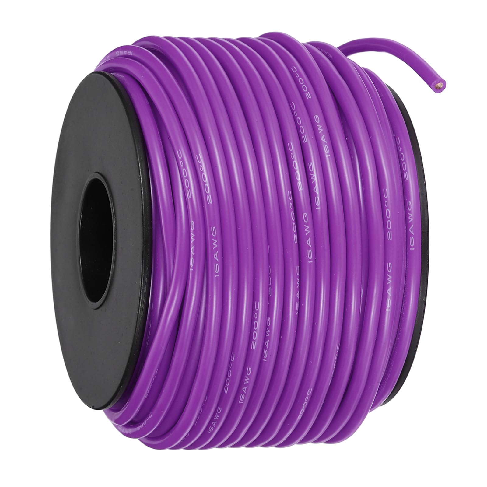 Photo 1 of MECCANIXITY 16AWG Flexible Silicone Wire 30.5m/100ft, 16 Gauge Tinned Copper Electrical Stranded Wire 200 Celsius/392 Fahrenheit High Temperature Hookup Spool for DIY Model Wiring, Purple