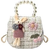 JTao-tec Girls Princess Purses Cute Bunny Toddler Crossbody Bag Handbag with Pearl Handle Shoulder Chain Bag