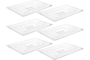 CURTA 6 Pack Food Pan Lids, Full Size NSF Polycarbonate Cover with Handle, Plastic Clear