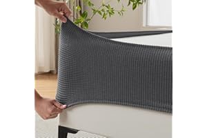 MIYE Housse de lit en tissu jacquard, super extensible, enveloppante autour des 4 côtés, résistante aux plis et à la décolora