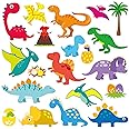 40 PCS Dinosaur Thick Gel Clings Dinosaurs Window Gel Clings Decals Stickers for Kids Toddlers and Adults Home Airplane Classroom Nursery Winter Dinosaurs Party Supplies Decorations Removable and