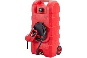 15-Gallon Heavy-Duty Portable Gas Can with Manual Transfer Pump and 10 FT Hose – Leak-Proof Fuel Caddy for Gasoline and Diese