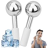 LazyGa Ice Globes for Face & Eyes - Unbreakless Stainless Steel Cryo Sticks Facial Massage Tools Cold Therapy Cooling Globes to Reduce Puffiness, Wrinkles, Dark Circles Spa & Esthetician Supplies