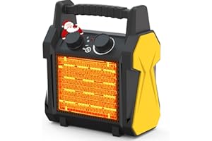 Buyplus Outdoor Heater, 1500W Patio Heater for Garage, Portable Electric Space Heaters with Overheat Tip-Over Protection, PTC Ceramic Space Heaters for Garage, Greenhouse, Indoor Outdoor Use,Yellow