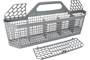 EVERTECHPRO Universal WD28X10128 Dishwasher Cutlery Basket, Durable Dishwasher Basket with Flaps Open Design, Dishwasher Utensil Basket Compatible with GE and fits Whirlpool Frigi-daire Kenmore dishwasher