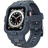 GELISHI Bands Compatible for Apple Watch Band 46mm 45mm 44mm 42mm, Men Sport Rugged Band with Protective Case for Watch Series 11 10 9 8 7/ SE 3/2/1/ Series 6 5 4 3