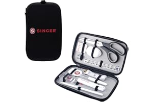 SINGER Beginner Sewing Kit with Carrying Case | Sewing Supplies Include Needle Threader, Scissors, Needles, Tape Measure & Mo