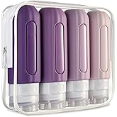 Mrsdry Travel Bottles for Toiletries, TSA Approved, Silicone Travel Bottles, BPA Free, 3oz Leak Proof Travel Size Bottles, Travel Accessories for Shampoo Body Wash Lotion Soap Liquids (4 Pack)