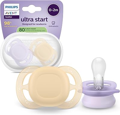 Philips Avent Ultra Start Soother Orthodontic Newborn Soft Silicone 2 Pack