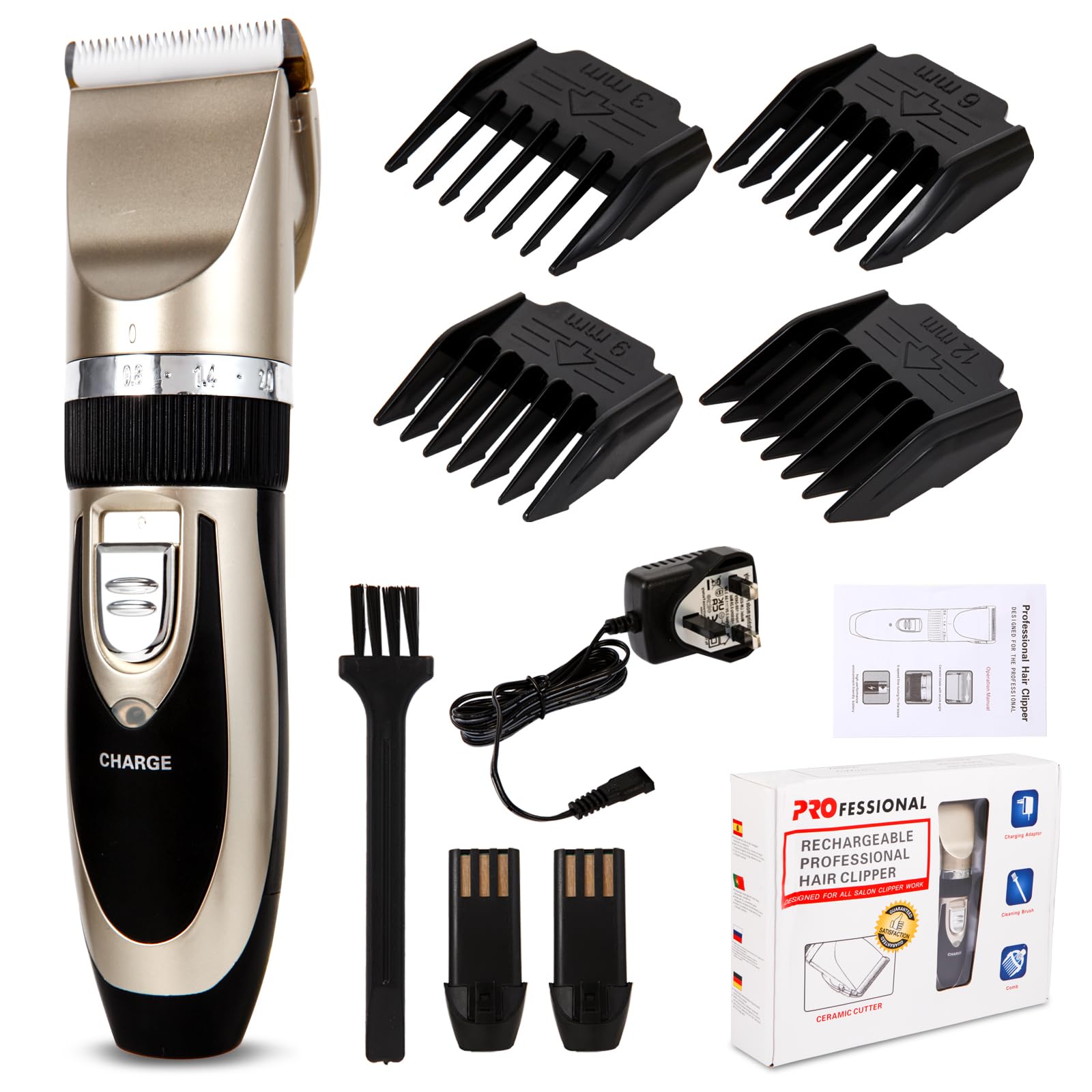 Super Quiet Cordless Battery Electric Hair Cutting Machine Rechargeable Hair Trimmer Home Barber Hair Clippers Men Cordless