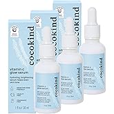 Vitamin C Glow Serum by Cocokind, Brighten Dullness and Improve Skin Tone and Texture, Hydrating Face Serum Formulated for Sensitive Skin, Cruelty Free, Fragrance Free, Vegan, 1 Fl Oz, 3 Pack