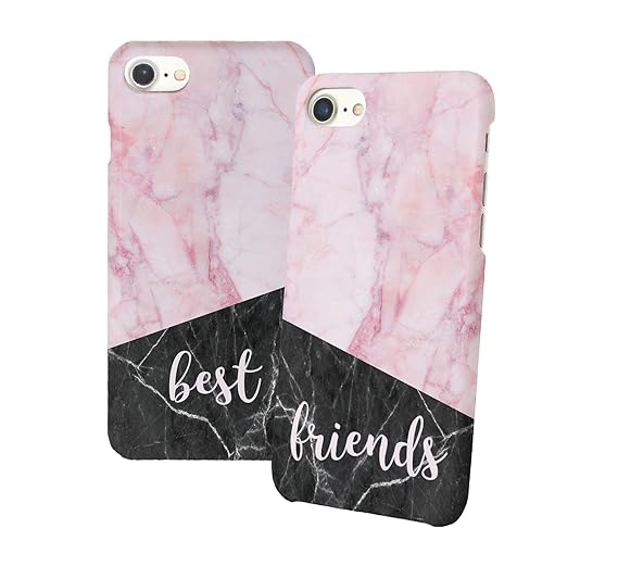 Best Friends Pink Black Beziehung Relationship Freundin Girlfriend Liebe BFF Bae Best Friends Love Schutzhülle aus Hartplasti