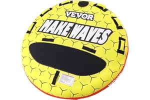 VEVOR Towable Tube for Boating, 1-3 Riders Inflatable Boat Tubes and Towables, 510 lbs, 63" Round Water Sport Towable Tubes f