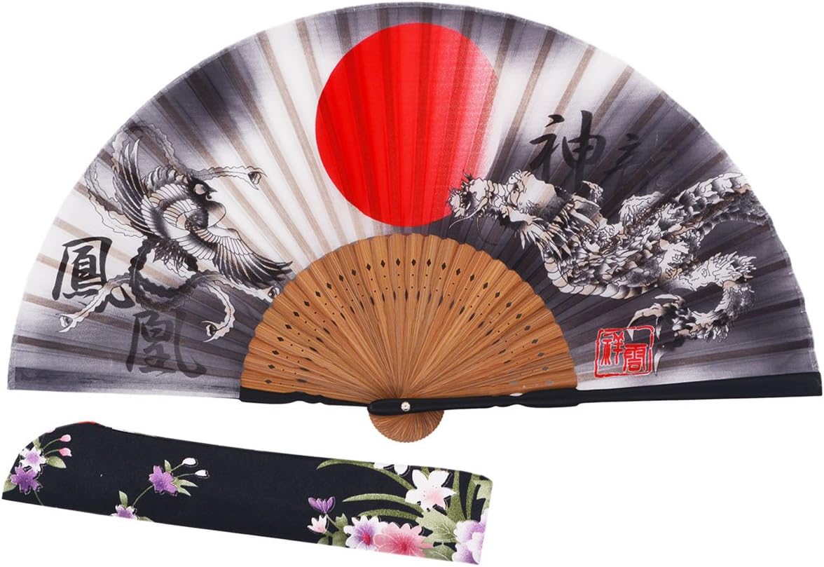 Amajiji 8.27"(21CM) Japanese Vintage Retro Style Handheld Folding Fan (CZ-03)