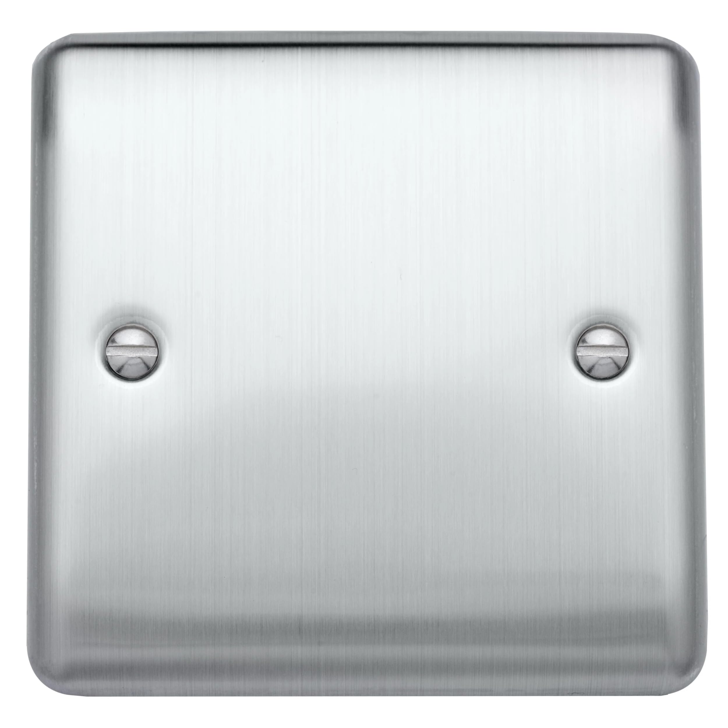 Caradok 1 gang blank plate Brushed Chrome