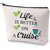 ZJXHPO Cruise Vacation Cosmetic Bag Life Is Better On A Cruise Makeup Bag With Zipper Summer Vacation Travel Case Beach Life Gift