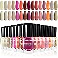 Morovan Fingernail Nail Polish Set: Hot Pink Nail Polish Kit Air Quick Dry Regular Finger nail Polish Pack for Women Gift Holiday