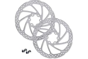 BlueStars 2 Packs 160mm Disc Brake Rotor Stainless Steel Bike Disc Brake Rotor with 6 Bolts - Fit for Road Bike Mountain Bike