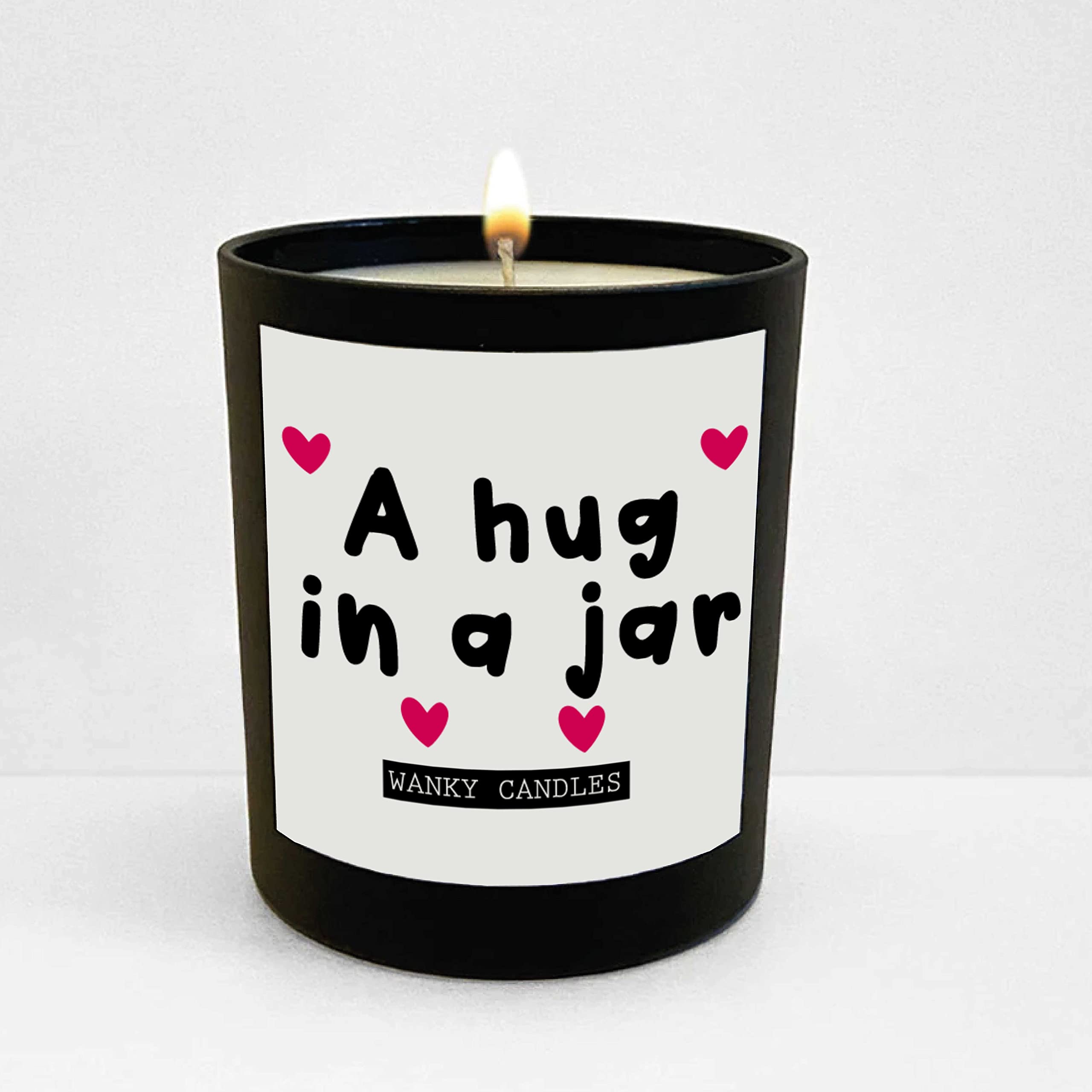 Thinking of You Candle, A Hug in a Jar Scented Soy Candle, Inspirational Positive Wishes Encouragement Gift Get Well Soon, Condolence, Relaxing, Divorce Gifts for Women WCBJ185