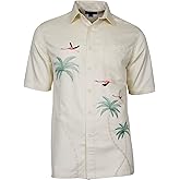 Weekender Men's Hawaiian Embroidery Shirt -Flamingo Coast