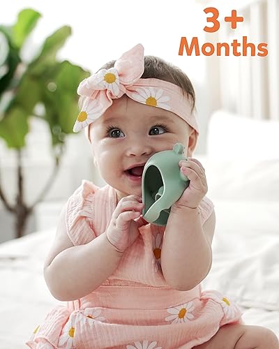 Teething Toys for Babies 0-6 Months, Never Drop Silicone Baby