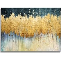 Amazon.com: XXMWallArt FC2681 Canvas Wall Art Abstract Golden ...