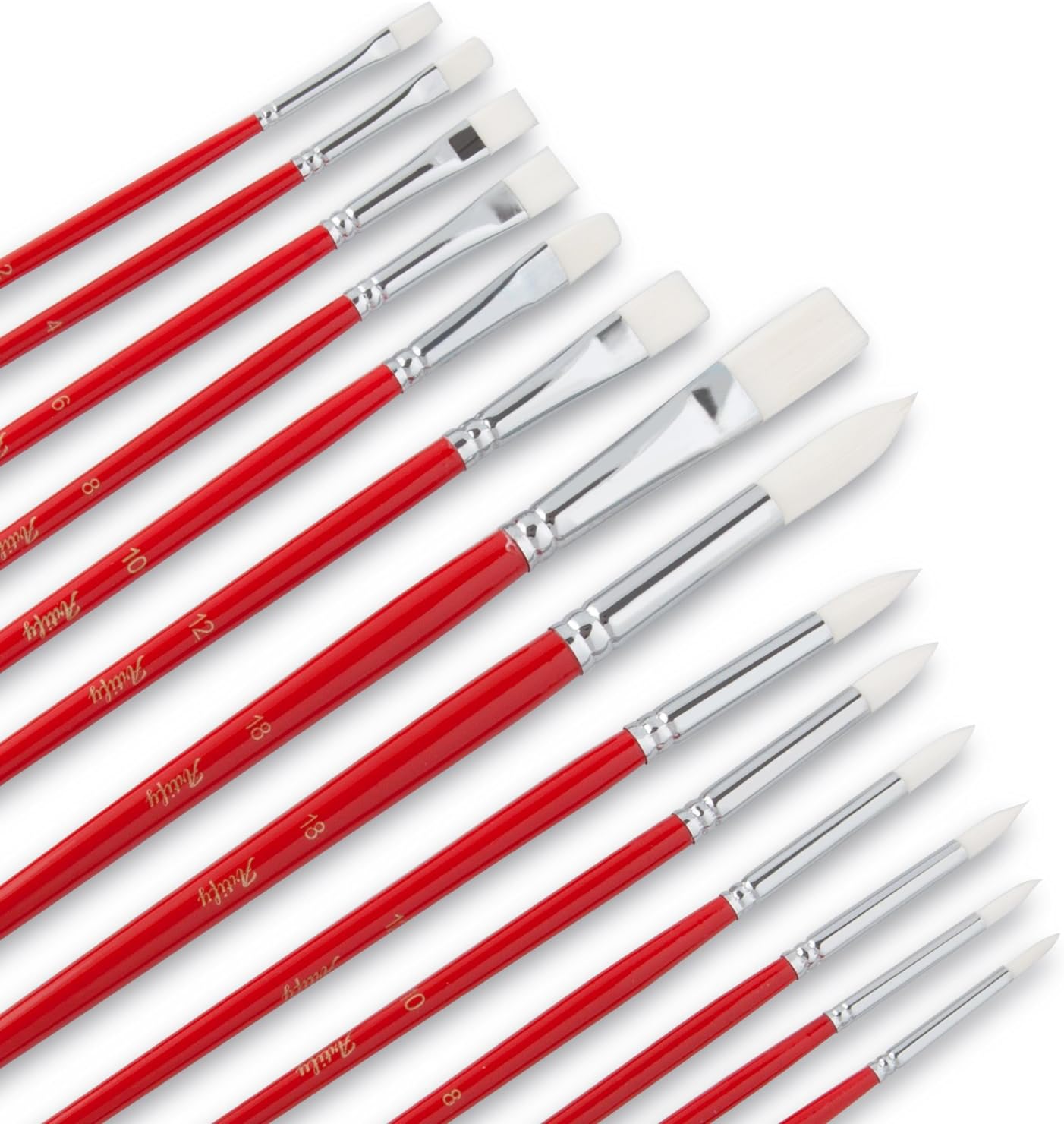ARTIFY 38 Pcs Paint Brushes Art Set for Acrylic Oil Watercolor Gouache a Kit of Hog Pony and Nylon Hairs |Including Two Large Size Nylon Brushes and a Carrying Pouch: Arts, Crafts & Sewing
