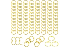 ZOLOAJAY Loose Leaf Binder Rings Inner Dia: 0.65 inch(16mm) 100pcs Metal Golden Book Binder Rings Paper Rings Clips Key Rings Index Cards Rings Great for Home School Office