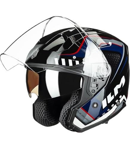 HJC i31 Solid Open Face Motorcycle Helmet, DOT Approved (Black, Large) : Automotive
