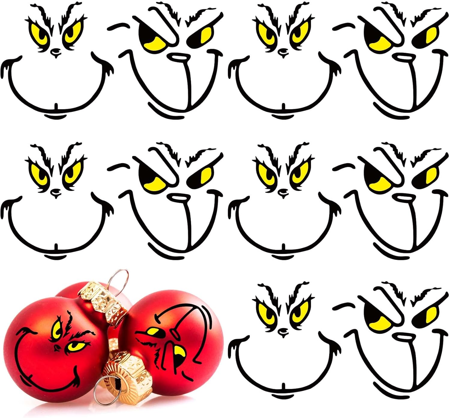 Window Treatments - Christmas Stickers for Ornaments 48PCS Christmas Stickers for Ornaments Christmas Face Decals Christmas Stickers for Cups Christmas Stickers for Ornaments for Home Merry Christmas Party Supplies