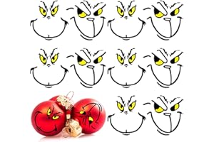 RMMDO Christmas Stickers for Ornaments 48PCS Christmas Stickers for Ornaments Christmas Face Decals Christmas Stickers for Cups Christmas Stickers for Ornaments for Home Merry Christmas Party Supplies