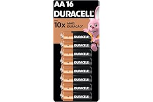 Pilha Alcalina AA Pequena DURACELL Com 16 Unidades