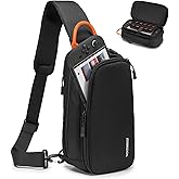 COSCOOA Sling Crossbody Bag for Steam Deck/OLED/Nintendo Switch 2 (2025)/Rog Xbox Ally X,Protective Case Travel Carrying Gaming Pouch with 10 Game Cartridges Slots,Compact Pack for Daily Use, Travel