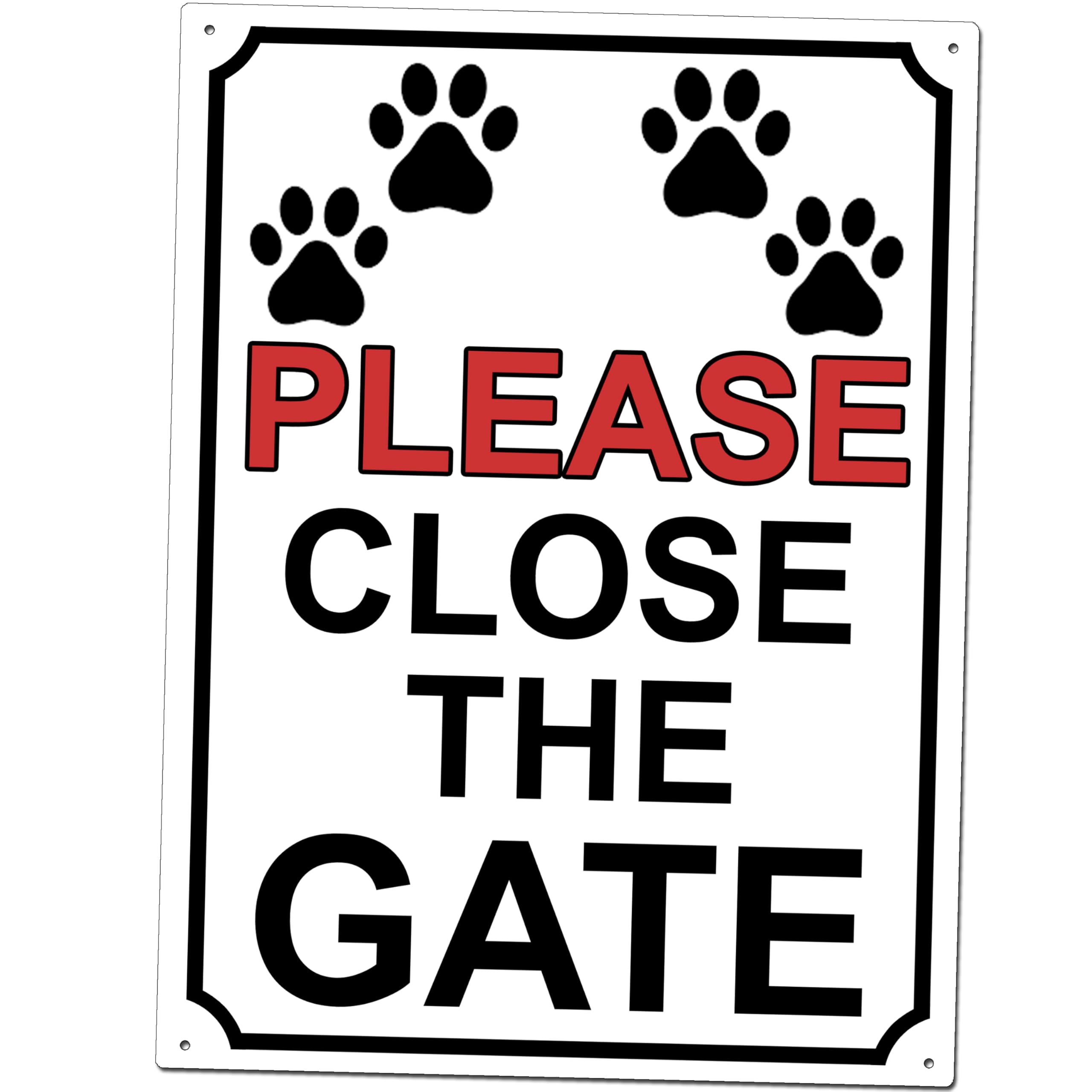 Shawprint PLEASE CLOSE THE GATE METAL SIGN DOG PAW PRINT THEME 200MM X 150MM (20H1) (Metal, 10" x 8" (267mm x 200mm))