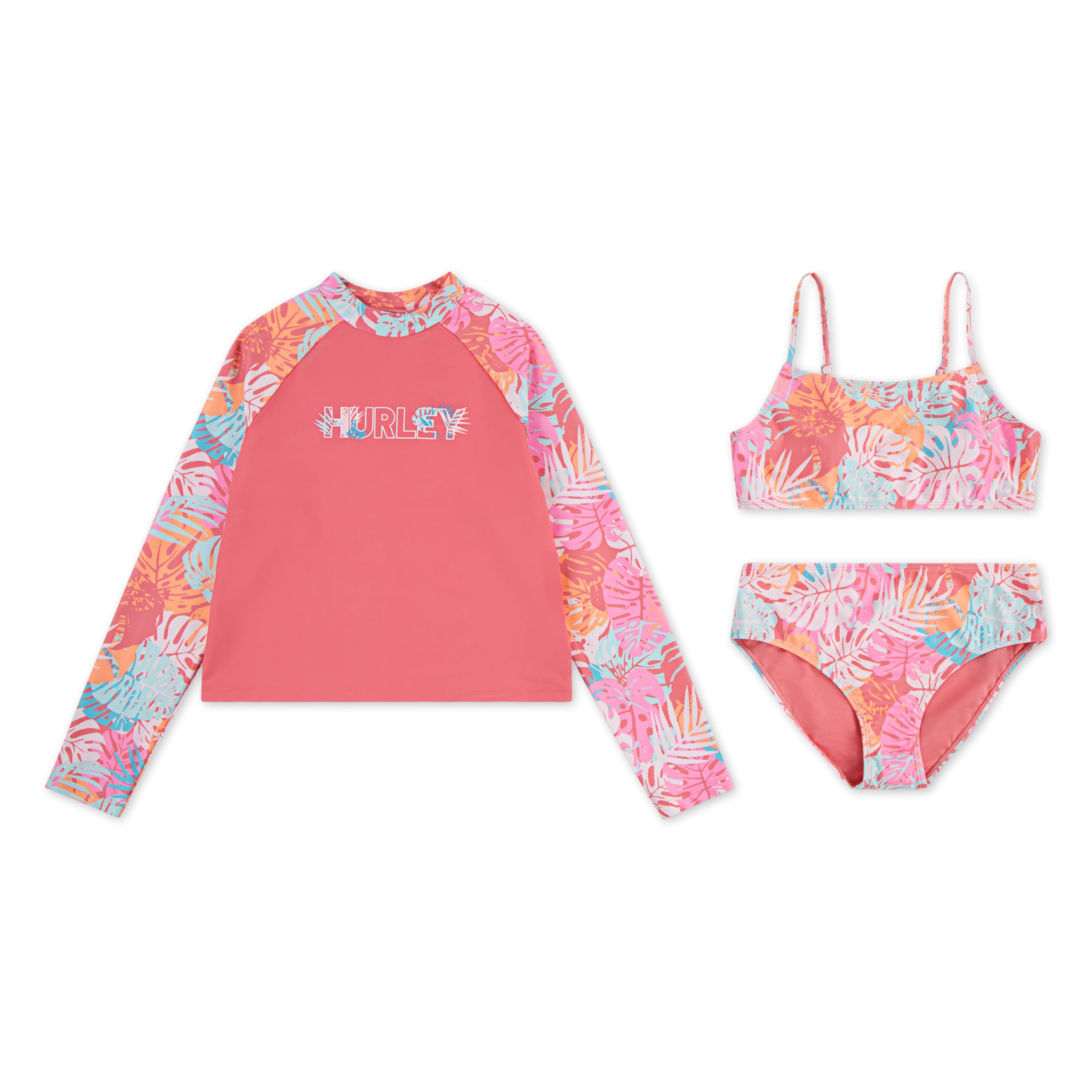 Hurley Sundance Max Long Sleeve – Maglietta Rash Guard A Maniche Lunghe Per Donna, Protezione UV 50+, Nylon E Spandex