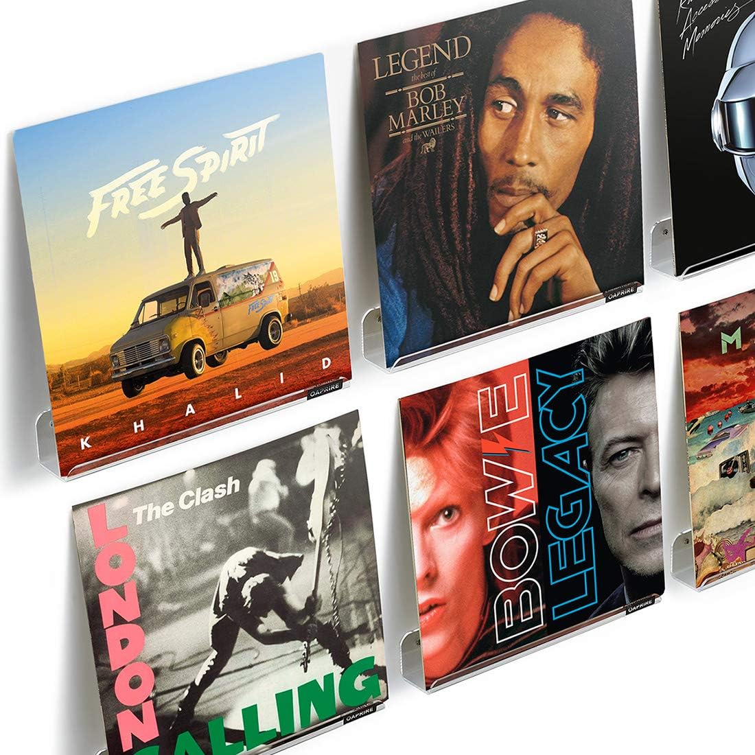 OAPRIRE Vinyl Record Holder Shelf Set of 6 - Display for Your Favorite LP Records - Best Clear Acrylic Record Shelf Wall Mount - Create Stylish&Custom Spaces : Office Products
