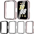 4-Pack Rc-Z for Samsung Galaxy Fit 3 Screen Protector Case, Hard PC Protective Face Cover Replacement Bumper Accessories for Fit 3 Women Men